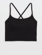 OFFLINE By Aerie Real Me XTRA Strappy Longline Sports Bra - True Black