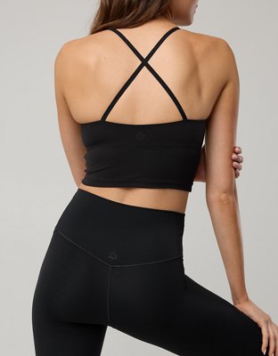 OFFLINE By Aerie Real Me XTRA Strappy Longline Sports Bra - True Black