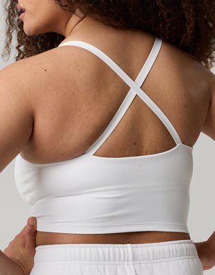 OFFLINE By Aerie Real Me XTRA Strappy Longline Sports Bra - White