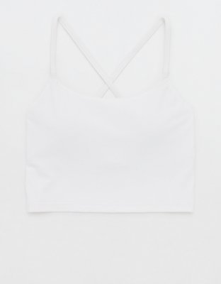OFFLINE By Aerie Real Me XTRA Strappy Longline Sports Bra - White