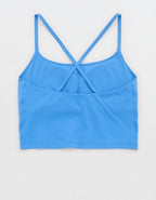 OFFLINE By Aerie Real Me XTRA Strappy Longline Sports Bra - Rome Blue
