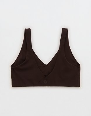 OFFLINE By Aerie Real Me XTRA Classic Double V Sports Bra - Deep Earth