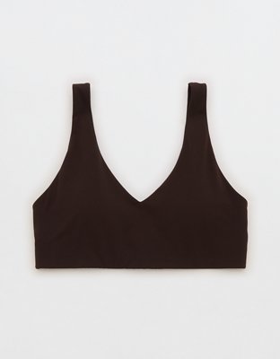 OFFLINE By Aerie Real Me XTRA Classic Double V Sports Bra - Deep Earth
