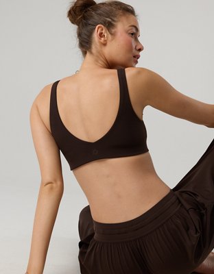 OFFLINE By Aerie Real Me XTRA Classic Double V Sports Bra - Deep Earth
