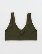 OFFLINE By Aerie Real Me XTRA Classic Double V Sports Bra - Festive Olive