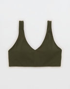 OFFLINE By Aerie Real Me XTRA Classic Double V Sports Bra - Festive Olive