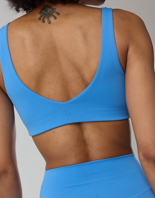 OFFLINE By Aerie Real Me XTRA Classic Double V Sports Bra - Rome Blue
