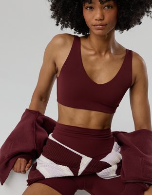 OFFLINE By Aerie Real Me XTRA Classic Double V Sports Bra - Royal Berry