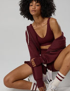 OFFLINE By Aerie Real Me XTRA Classic Double V Sports Bra - Royal Berry