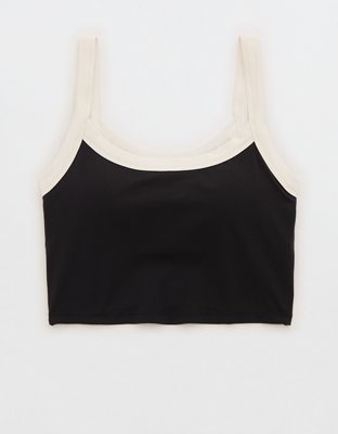 OFFLINE By Aerie Real Me Low Key Ringer Longline Sports Bra - True Black