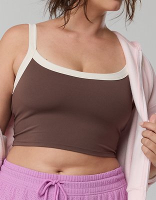 OFFLINE By Aerie Real Me Low Key Ringer Longline Sports Bra - Relic