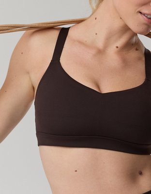 OFFLINE By Aerie The Hugger Sweetheart Sports Bra - Deep Earth