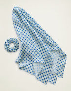 Aerie Satin Headscarf and Scrunchie - Green Sheen