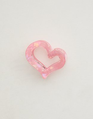 Aerie Jumbo Heart Cutout Clip - Pink Petal
