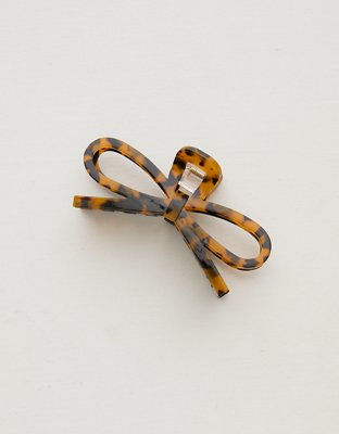 Aerie Cutout Bow Hair Clip - Torte