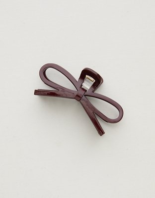 Aerie Cutout Bow Hair Clip - Cool Berry