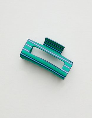 Aerie Large Rectangle Claw Clip - Green