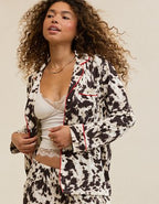 OVERSLEPT by Aerie Real Soft® Piping Long Sleeve PJ Top - Deep Ruby