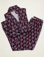 OVERSLEPT by Aerie Real Soft® Piping Long Sleeve PJ Top - Royal Berry