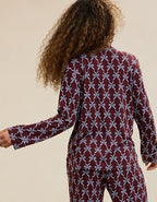 OVERSLEPT by Aerie Real Soft® Piping Long Sleeve PJ Top - Royal Berry