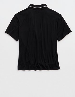 OVERSLEPT by Aerie Real Soft® Short Sleeve Pajama Shirt - True Black