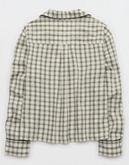 OVERSLEPT by Aerie Seersucker Long Sleeve Shirt - Deep Earth