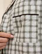 OVERSLEPT by Aerie Seersucker Long Sleeve Shirt - Deep Earth