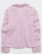 OVERSLEPT by Aerie Seersucker Long Sleeve Shirt - Hushed Violet