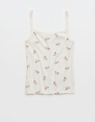 OVERSLEPT by Aerie Pointelle Tank - Cream
