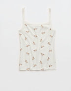 OVERSLEPT by Aerie Pointelle Tank - Cream