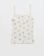 OVERSLEPT by Aerie Pointelle Tank - Cream