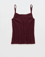 OVERSLEPT by Aerie Pointelle Tank - Royal Berry
