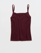OVERSLEPT by Aerie Pointelle Tank - Royal Berry