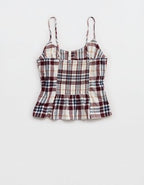 OVERSLEPT by Aerie Flannel Tank - Soft Muslin