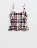 OVERSLEPT by Aerie Flannel Tank - Soft Muslin