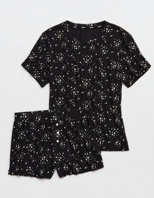 OVERSLEPT by Aerie Real Soft® Ribbed Baby T-Shirt - True Black
