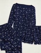 OVERSLEPT by Aerie Pointelle Elbow Sleeve Top - Navy