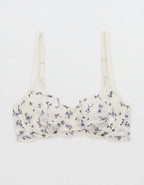 Show Off Embroidered Unlined Balconette Bra - Soft Muslin