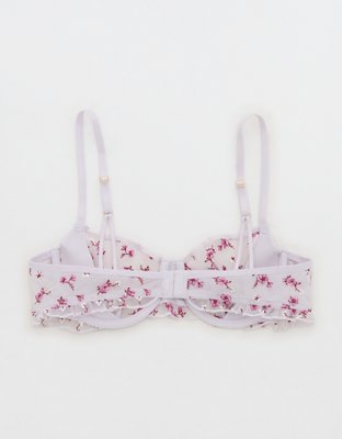 Show Off Embroidered Unlined Balconette Bra - Hushed Violet