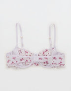 Show Off Embroidered Unlined Balconette Bra - Hushed Violet