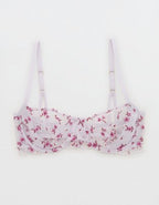 Show Off Embroidered Unlined Balconette Bra - Hushed Violet