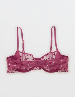 Show Off Embroidered Unlined Balconette Bra - Autumn Jam