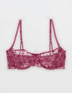 Show Off Embroidered Unlined Balconette Bra - Autumn Jam