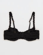 Show Off Vintage Lace Unlined Balconette Bra - True Black
