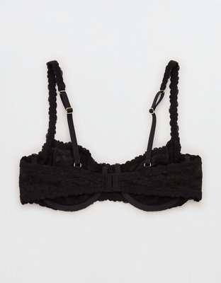 Show Off Vintage Lace Unlined Balconette Bra - True Black