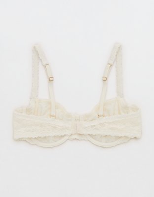 Show Off Vintage Lace Unlined Balconette Bra - Soft Muslin