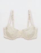 Show Off Vintage Lace Unlined Balconette Bra - Soft Muslin