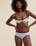 Show Off Vintage Lace Unlined Balconette Bra - Misty Sky