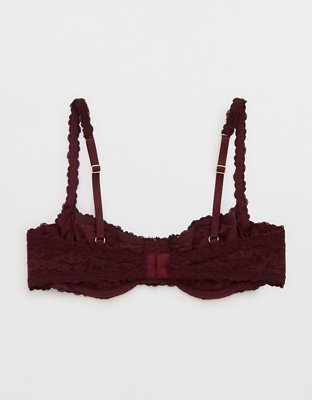 Show Off Vintage Lace Unlined Balconette Bra - Royal Berry