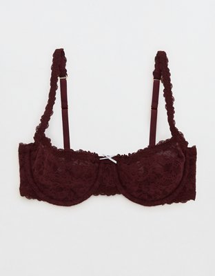 Show Off Vintage Lace Unlined Balconette Bra - Royal Berry